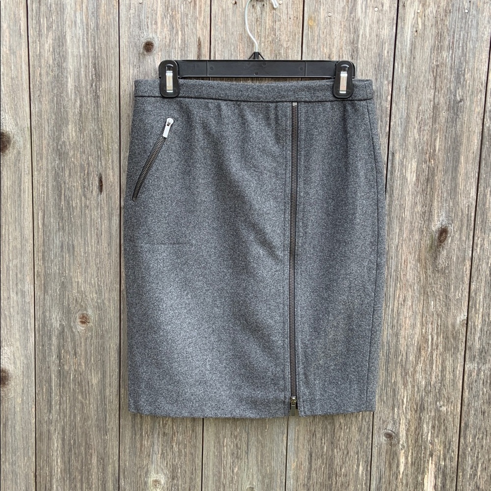 J Crew Gray Women's Wool Pencil Skirt 0